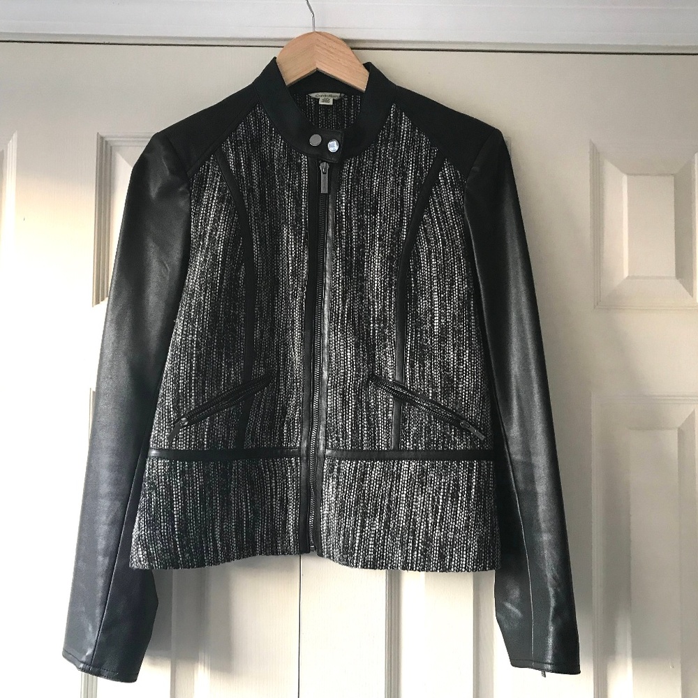 Calvin Klein Leather/ Tweed Moto.